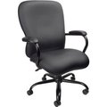 Boss Office Products Boss Big and Tall Executive Chair with Arms - Vinyl - High Back - Black B990-CP